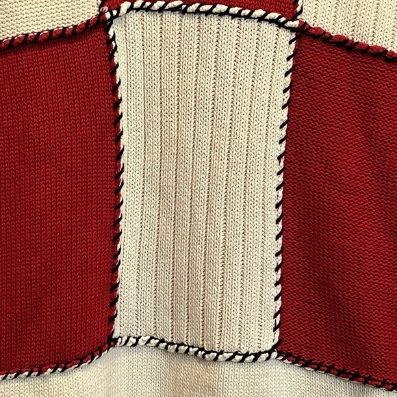 Liz Claiborne‎ Liz Sport Women's Mock neck Sweater Long Sleeve Red/white XL - Picture 3 of 5